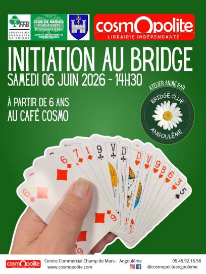 Affiche Initiation au bridge - Angoulême, Charente, Nouvelle-Aquitaine, France.