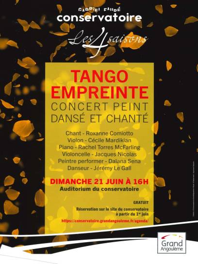 Affiche Les 4 saisons du Conservatoire - Tango Empreintes - Angoulême, Charente, Nouvelle-Aquitaine, France.