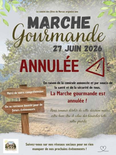 Affiche Marche Gourmande à Nersac, Charente, Nouvelle-Aquitaine, France.