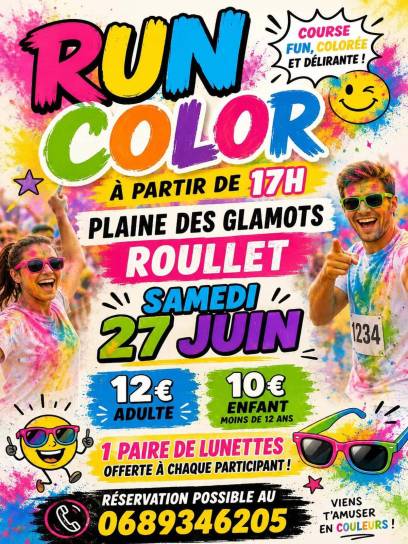 Affiche Run color - Roullet-Saint-Estèphe, Charente, Nouvelle-Aquitaine, France.