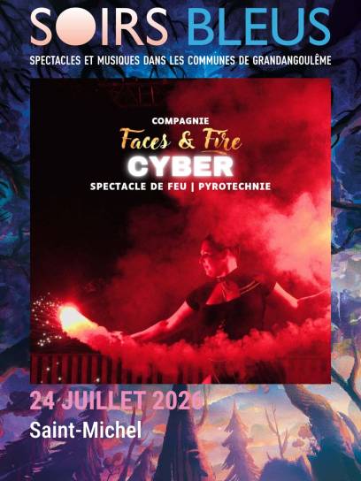 Affiche festival les Soirs Bleus - Cyber - Saint-Michel, Charente, Nouvelle-Aquitaine, France.
