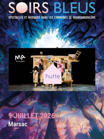 Affiche festival les Soirs Bleus - Hutte - Marsac, Charente, Nouvelle-Aquitaine, France.