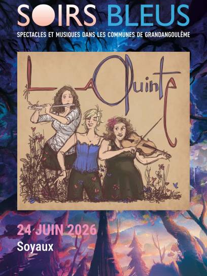 Affiche festival les Soirs Bleus - La Quinte - Soyaux, Charente, Nouvelle-Aquitaine, France.