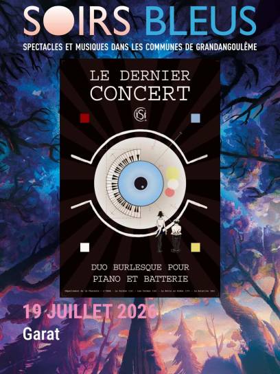 Affiche festival les Soirs Bleus - Le dernier concert - Garat, Charente, Nouvelle-Aquitaine, France.