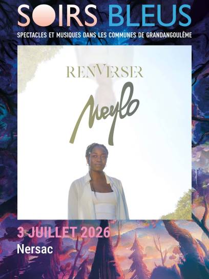 Affiche festival les Soirs Bleus - Meylo - Nersac, Charente, Nouvelle-Aquitaine, France.