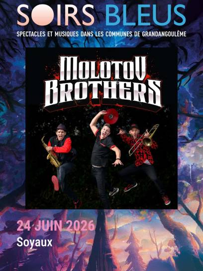 Affiche festival les Soirs Bleus - Molotov Brothers - Soyaux, Charente, Nouvelle-Aquitaine, France.