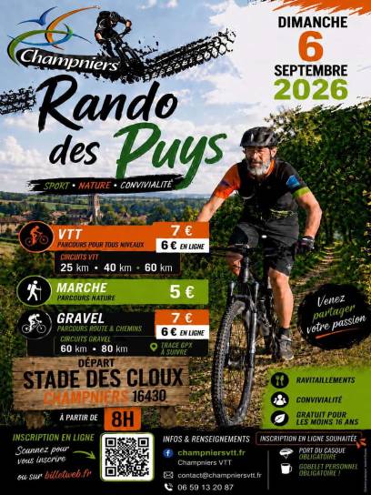 Affiche de la randonnée Les Puys de Champniers - Charente, Nouvelle-Aquitaine, France.