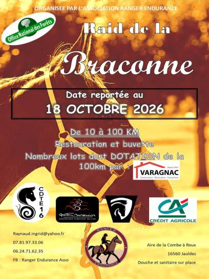 Affiche Raid de la Braconne - Jauldes, Charente, Nouvelle-Aquitaine, France.