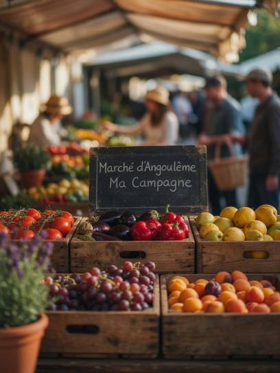Affiche pour le marché d'Angoulême - Ma Campagne, Charente, Nouvelle-Aquitaine, France.