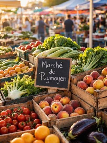 Affiche pour le marché de Puymoyen, Charente, Nouvelle-Aquitaine, France.