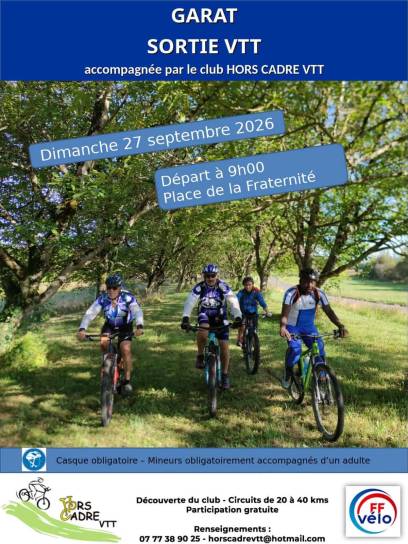 Sortie VTT à Garat, Charente, Nouvelle-Aquitaine, France.