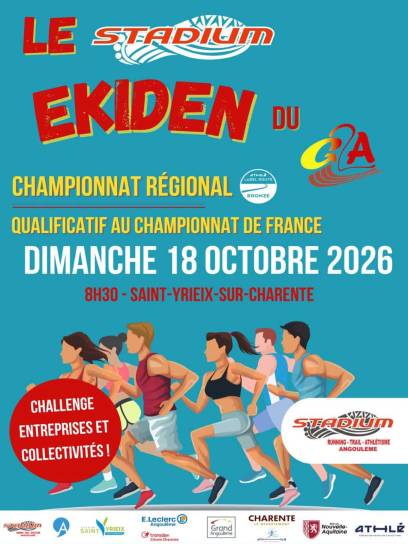 Affiche Stadium Ekiden du G2A - Saint-Yrieix-sur-Charente, Charente, Nouvelle-Aquitaine, France.